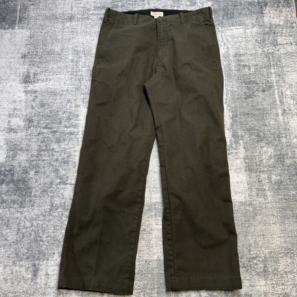 Banana Republic Pants Mens 33x34 (34x30) Dark Olive Herringbone Trousers Y2K